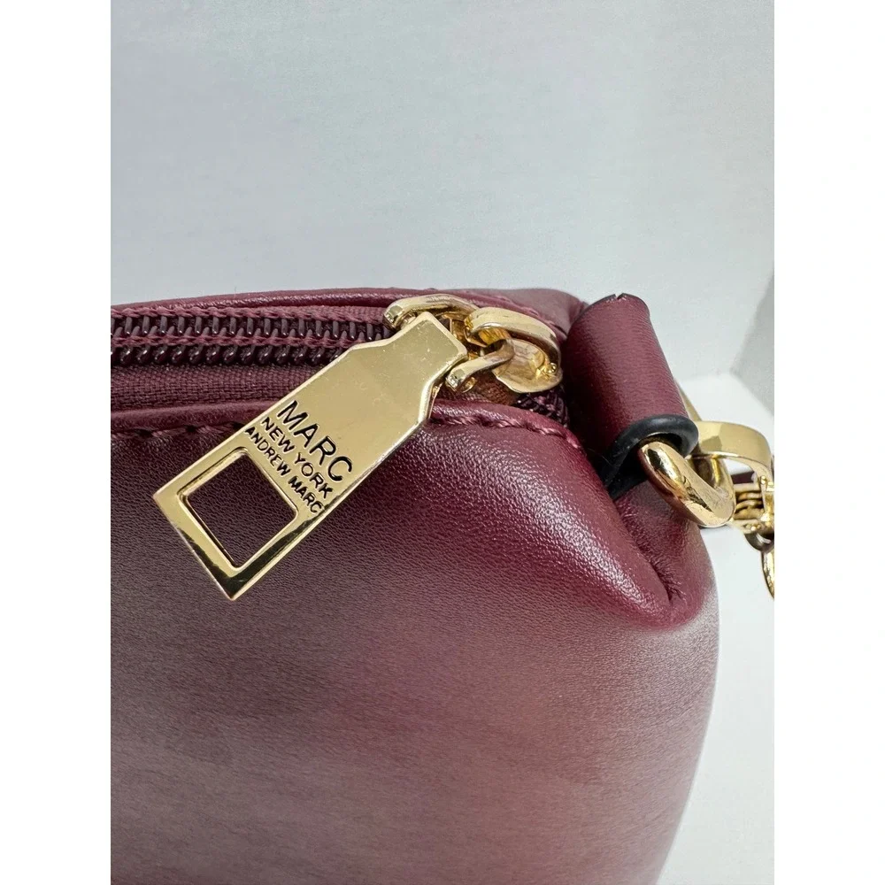 Marc New York Andrew Marc Burgundy Crossbody Bag Gold Hardware Faux‎ Leather